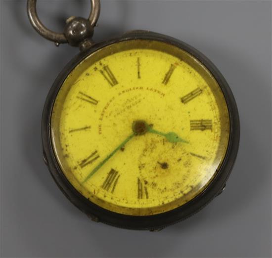 A late Victorian engine turned silver pocket watch.